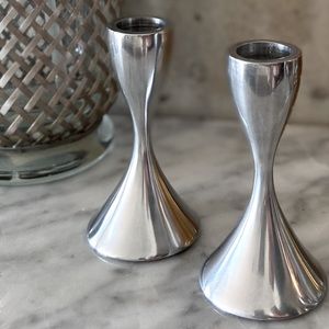Umbra Candlestick Set NIB - Polished Aluminum